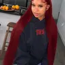 32 Inch Burgundy Straight 13x4 Lace Front Wigs HD Transparent Lace Frontal Wig Pre-Plucked Natural Hairline Heat Resistant Fiber Free Part Red Concert Look Straight Wig Coachella Festival Look Lace Frontal Wigs Black Woman Wigs