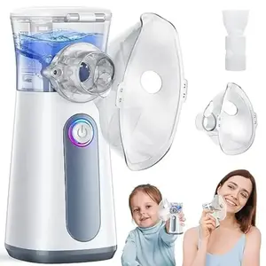 Portable Ultrasonic Nebulizers with 2 Modes, 1 Set Rechargeable Nebulizers with Mask & Mouthpiece, Personal Care Appliances for Home & Travel, USB Rechargeable Nebulizer