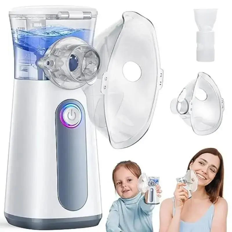 Portable Ultrasonic Nebulizers with 2 Modes, 1 Set Rechargeable Nebulizers with Mask & Mouthpiece, Personal Care Appliances for Home & Travel, USB Rechargeable Nebulizer, Portable Nebulizer Machine