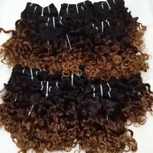 Letsfly Brazilian Human Hair Deep Curly – 12” Ombre Blonde to Pink, Black Roots”