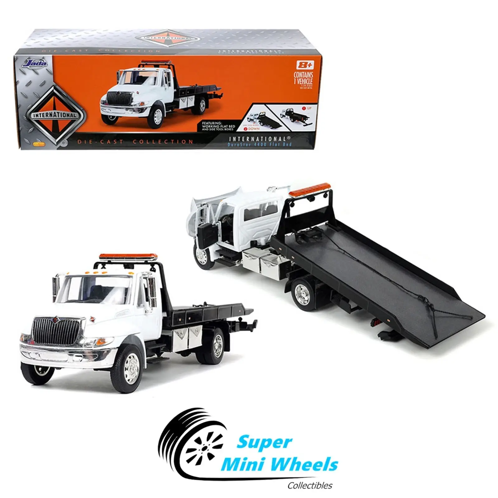 Jada 1:24 International Flatbed Tow Truck White #34040