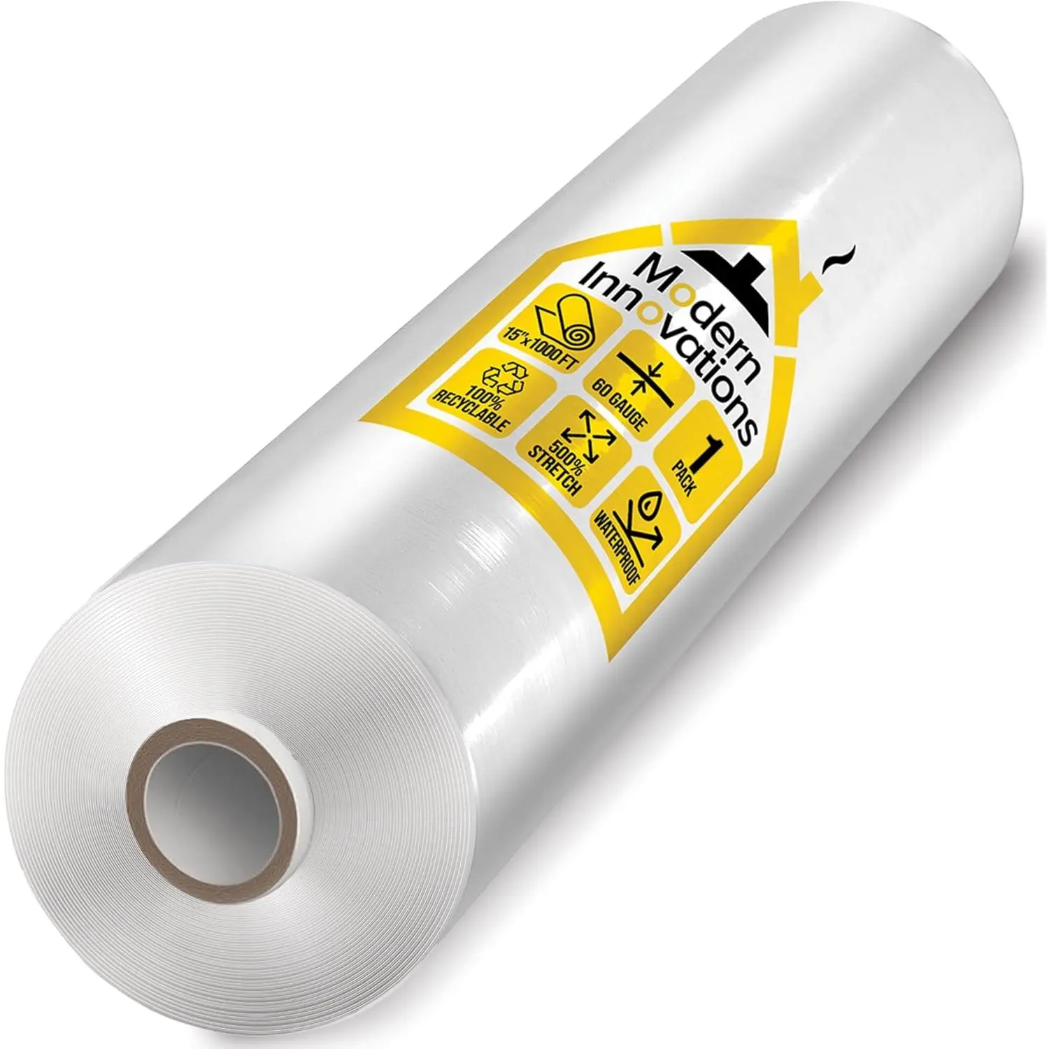 15 Inch Clear Stretch Wrap Replacement Roll (1 Refill Roll 1000 ) No Handle, Shrink Wrap for Moving, Packing Supplies for Wrapping Furniture, Plastic Pallet Cling