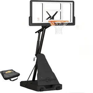Basketball Hoop Outdoor with 44 Inch Shatterproof Backboard, 5.25-10FT Height Adjustable Basketball Hoop Goal System with Portable Wheels for Youth and Adults Christmas gift