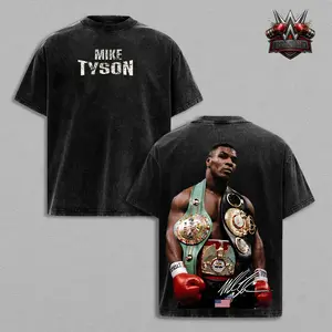 intage Iron Mike Tyson Champion Heavy Cotton Shirt Boxing Iron Mike Shirt Menswear Direct-to-garment Breathable Printing