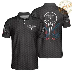 Golf Club Ft Beer Michelob Ultra Black Polo Shirt All-Black Print Gift for Beer Lovers, Made to Last, Durable Quality, Simple mens