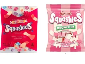 Smarties Squashies and Squashies Drumstick - Strawberry Flavor Candies( 2 PACK)