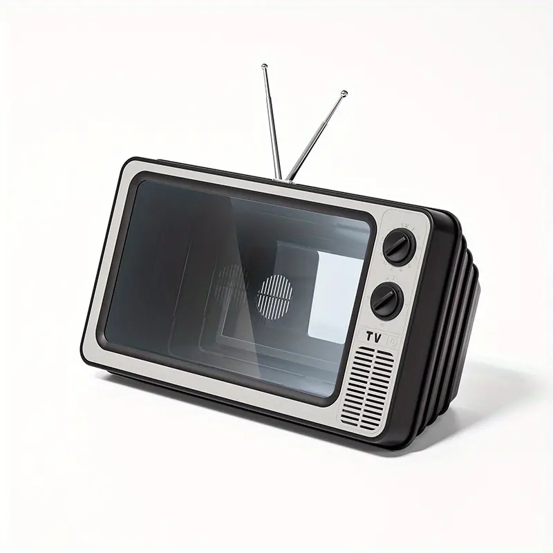 12 Inch Retro TV Shape Phone Screen Amplifier, Screen Expanders & Magnifiers for Movies, Videos, and Games, 3D Magnifier Screen Extender with Phone Stand, Compatible with All Smartphones
