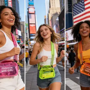 HAILTH Clear PVC Crossbody Jelly Bag – Transparent Stadium Bag for Women, Cute Mini Shoulder Messenger Bag, Summer Fairy Style for Teens