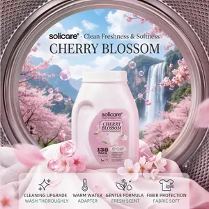Solicare-Cherry Blossom-6 in 1 Stain Fighting Odor Eliminating Cherry Blossom 138 Paks Multi-Chamber HE Compatible Laundry Detergent Pods for All Washing Machines