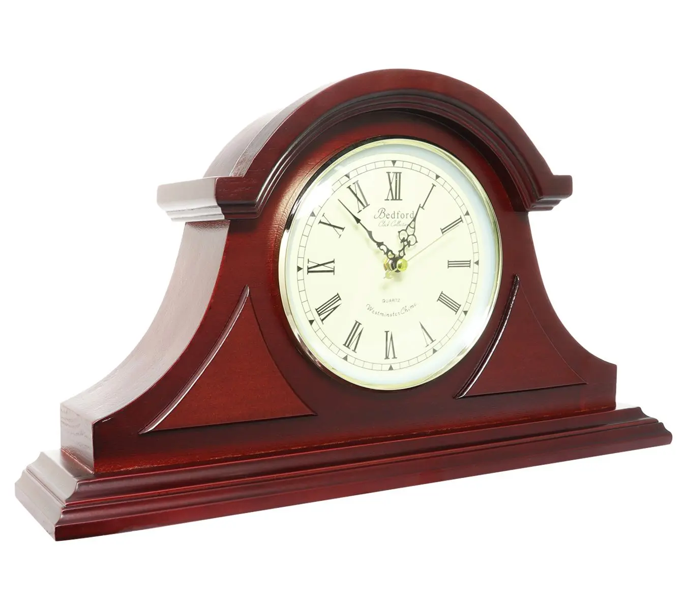 Bedford Clock Collection Redwood Mantel Clock with Chime Bedford Clock Collection Redwood Mantel Clock with Chime