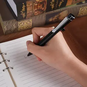 SMOOTHERPRO Bolt Action Aluminum Pen: A ballpoint pen and pencil in one, featuring a graphite alloy tip and a retractable twist mechanism. Compatible with Parker refills. Ideal for office use, sketching, and journaling. Black (APG01)