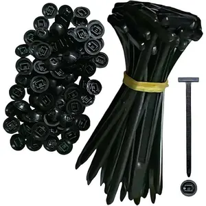 Heavy Duty Reusable Zip Tie Kit - 100 Nylon Cable Ties + 20 Release Keys for Secure Fastening & Easy Removal