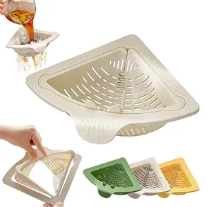 1pc Magnetic Suction Corner Sink Strainer, Suction Cup Sink Corner Rack Strainer, Automatic Kitchen Strainer Basket with Compact Design, Anti Clogging Strainer, For Food Waste Fruits Veggies - Sink Accessories