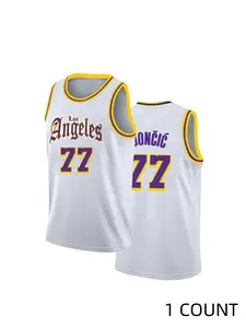 Men's Letter & Number Embroidery Basketball Jersey, Loose Casual Breathable Basketball Sleeveless T-shirt, Men's Sportswear for Training & Leisure Wear, Jersey Top