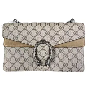 Pre-owned GUCCI Canvas and leather patch Crossbody Bags Dionysus Tiger Head Buckle Bag Old Flower Logo Canvas & Leather Crossbody Shoulder Bag for Daily Use or Special Occasions