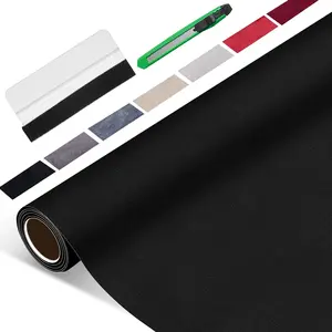 Suede Wrap for Car Interior 16" x 59" - Black Self Adhesive Suede Fabric, Easy Peel Suede Interior Wrap for Car & Home Decor