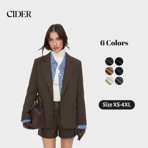 Cider Notched Collar Oversized Blazer Casual Trendy Outfits