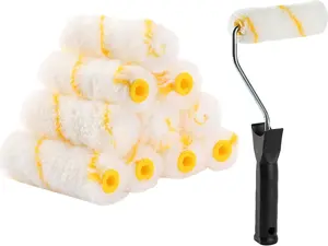 Paint Rollers, 4 inch Paint Roller with 10 Covers, Small Paint Roller, Paint Rollers for Painting Walls, Mini Rollers for Painting, Paint Roller Small, Paint Roller Frame, Wall Painting Tool