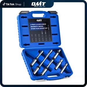【SummerVibes】Orion Motor Tech 6pc 3/8" Drive Magnetic Swivel Spark Plug Socket Set, Thin Wall Spark Plug Sockets with 9/16" 5/8" 14mm 16mm Sizes, Cr-V Steel Magnetic Spark Plug Socket Set with 6 Point & 12 Point Hex Combination Wrench Hex Wrenches