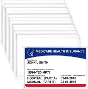 New Medicare Card Holder Protector Sleeves, Social Security Card Protector, 12 Mil Clear PVC Water Resistant Plastic Sleeves for New Medicare/Social Security/Business/ID/Credit Cards(6 Pack)