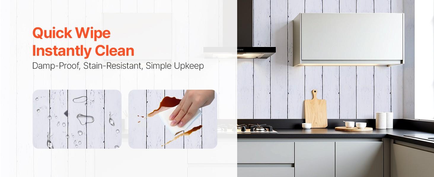 Peel And Stick Wallpaper 17.7 X 590.5 In White Wood Textured Waterproof Self Adhesive Wall Covering Living Room Kitchen Bathroom Moisture Resistant Durable Washable Easy Install Removable Stay Flat And Fade Resistant Home Decor