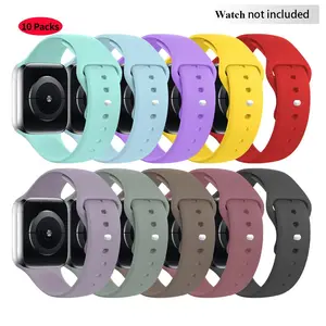 Solid Color Silicone Watch Strap, Multi-color Combination Watch Strap Set, Watch Band Compatible With Apple Watch, Smart Watch Straps