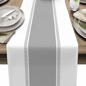 Striped Pattern Table Runner, Rectangular Tablecloth, Table Decoration Supplies for Home Kitchen Dining Room Wedding Birthday Party