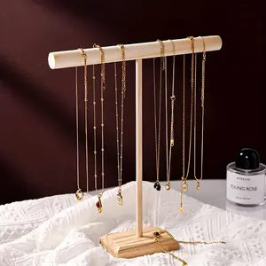 Multifunctional Jewelry Stand for Necklaces and Bracelets, Elegant Wooden Storage Rack, Suitable for Hair Ties and Watches