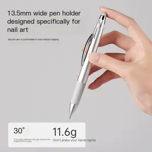 4-in-1 Press-On Nail Dotting Pen |   Multi-Head Nail Art Tool for Dotting, Lining, Powder Rubbing & Rhinestone Picking |   Professional Manicure DIY Accessory