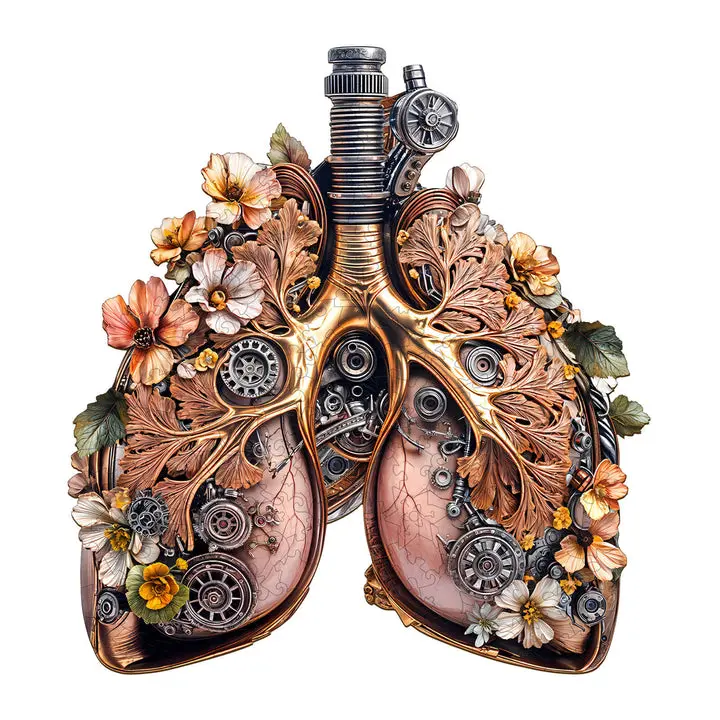 Unisex Advanced 3D Mechanical Lung Wooden Jigsaw Puzzle - 3-Dimensional, Memory Training and Observation Toy for Games & Hobbies