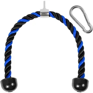 Tricep Rope Cable Attachment, Exercise Machine Attachments, Pulley System Gym Pull Down Rope with Carabiner, Fitness Equipment Accessories