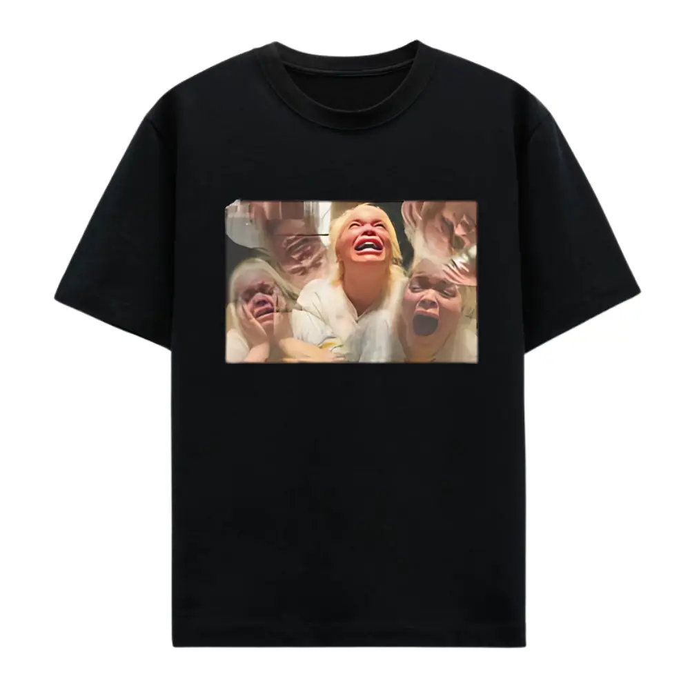 Women's Classic Round Neck Short-Sleeve Trisha Paytas Meme Graphic T-Shirt - Soft Polyester Fabric, Menswear Top with Matching Sweatpants, Cargo Pants Options, Casual, Breathable