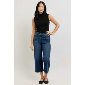 Judy Blue High Rise Wide Leg Cropped Jeans