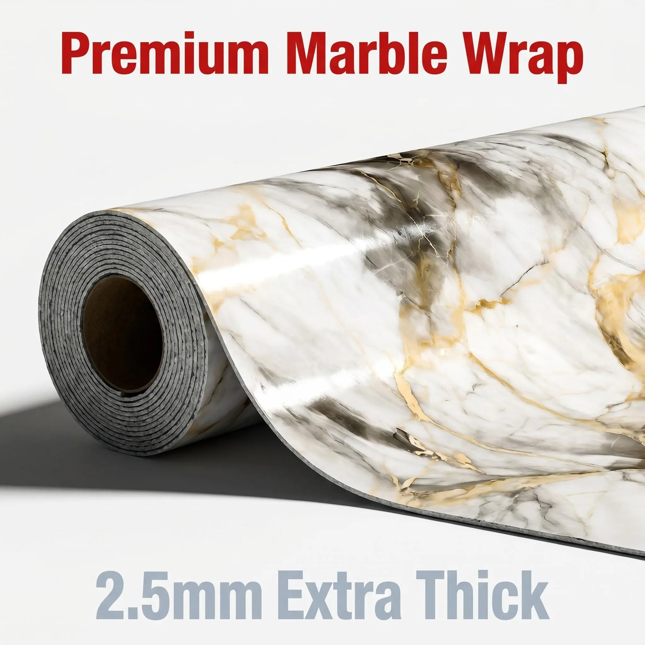 Marble Peel and Stick Wallpaper, 15.75in x 118.11in - Waterproof Layer, Realistic Texture, Flexible for Renters' Interior Walls No-Stress Living Room & Bedroom Decor Renovation