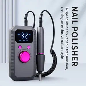 2026 electric nail file kit, with multiple sanding heads, LED display, multi-speed adjustment, suitable for gel nails, nail pedicure polishing, usb charging, small size and convenient storage, home salon use, holiday gifts, Nail art