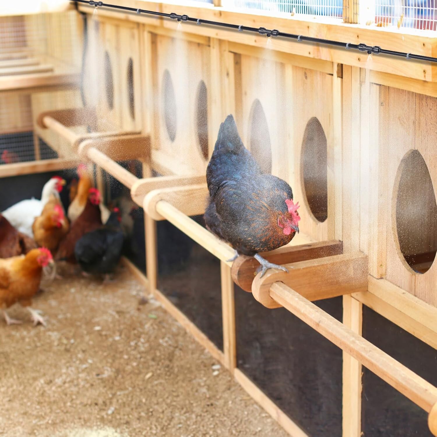 98FT Misting Cooling System with 30 Brass Mist Nozzles +a Brass Connector(3/4'') for Patio Patio Waterpark Garden Trampoline Greenhouse 98FT Misting Cooling System with 30 Brass Mist Nozzles +a Brass Connector(3/4'') for Patio Patio Waterpark Garden Trampoline Greenhouse