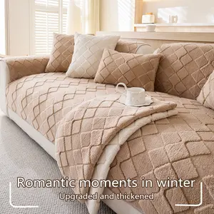 Soft Comfortable Waterproof Sofa Cover, Waterproof Couch Cover, Elastic Sofa Slipcover, Dustproof Elastic Furniture Protector, Furniture Covers, Square Pattern, Home & Office Use, 1 Piece