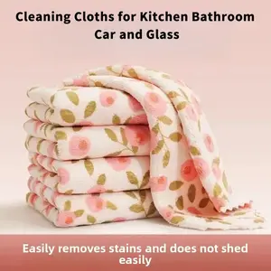 4/5/7/8/10 Piece Coral Fleece Cleaning Towels, High Absorbent Washable Quick Dry, Multi-Purpose Kitchen Bathroom Car, Soft No Lint, Reusable Edge Design, Lint Free Towels