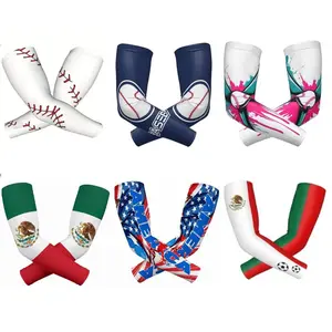 Baseball Cooling Arm Sleeves - MX & US Flag UV Sun Protection Sports Compression Sleeves for Men & Women , Cycling & Outdoor Activities, Tattoo Cover Up Sleeves summerwins