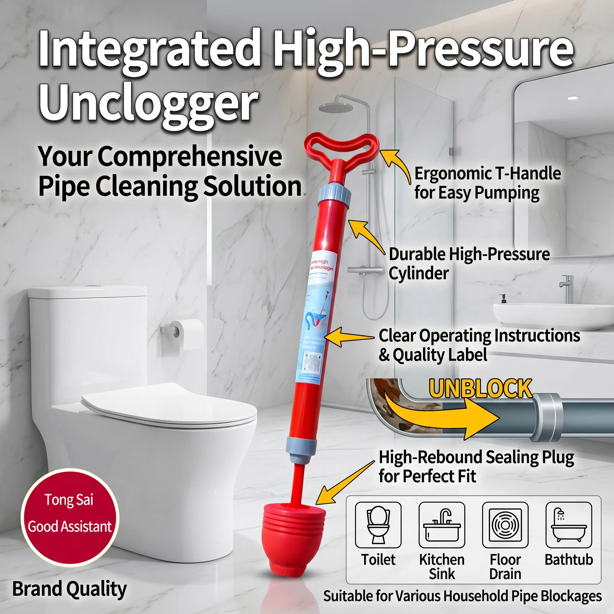 2026 Upgraded Pipe Clog Remover | 99% Success Rate for Toilet, Bathtub, Sink & Floor Drain Clogs 2026 Upgraded Pipe Clog Remover | 99% Success Rate for Toilet, Bathtub, Sink & Floor Drain Clogs