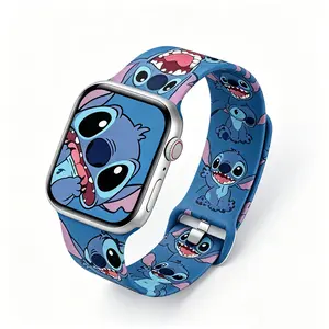 DISNEY Stitch Watch Band Compatible with Apple Watch – Vibrant Blue Easy to Use Band with Reusable Design, No Tools Needed, Durable and Fun Accessory for Daily Tech
