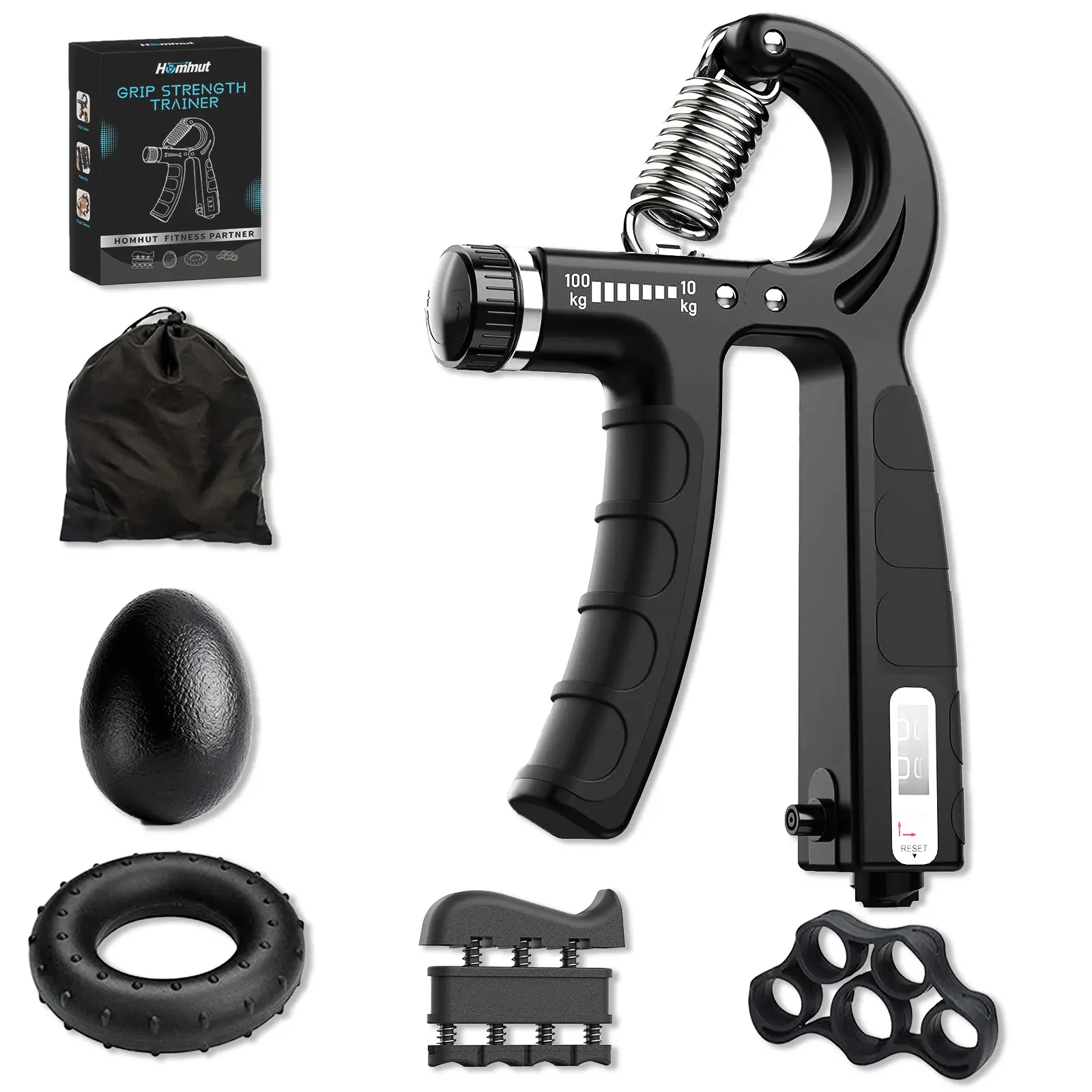 Unisex 2-Count Vein Promoting Grip Strength Kit - Workout Hand Gripper, Finger Exerciser, Stress Squeeze Ball, Muscle Trainer for Gym Training & Muscle Fitness (2 Items Set)