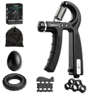 2-Count Vein Promoting Grip Strength Kit, Hand Grip Strengthener Plus Finger Exerciser & Stress Squeeze Ball For Muscle Fitness