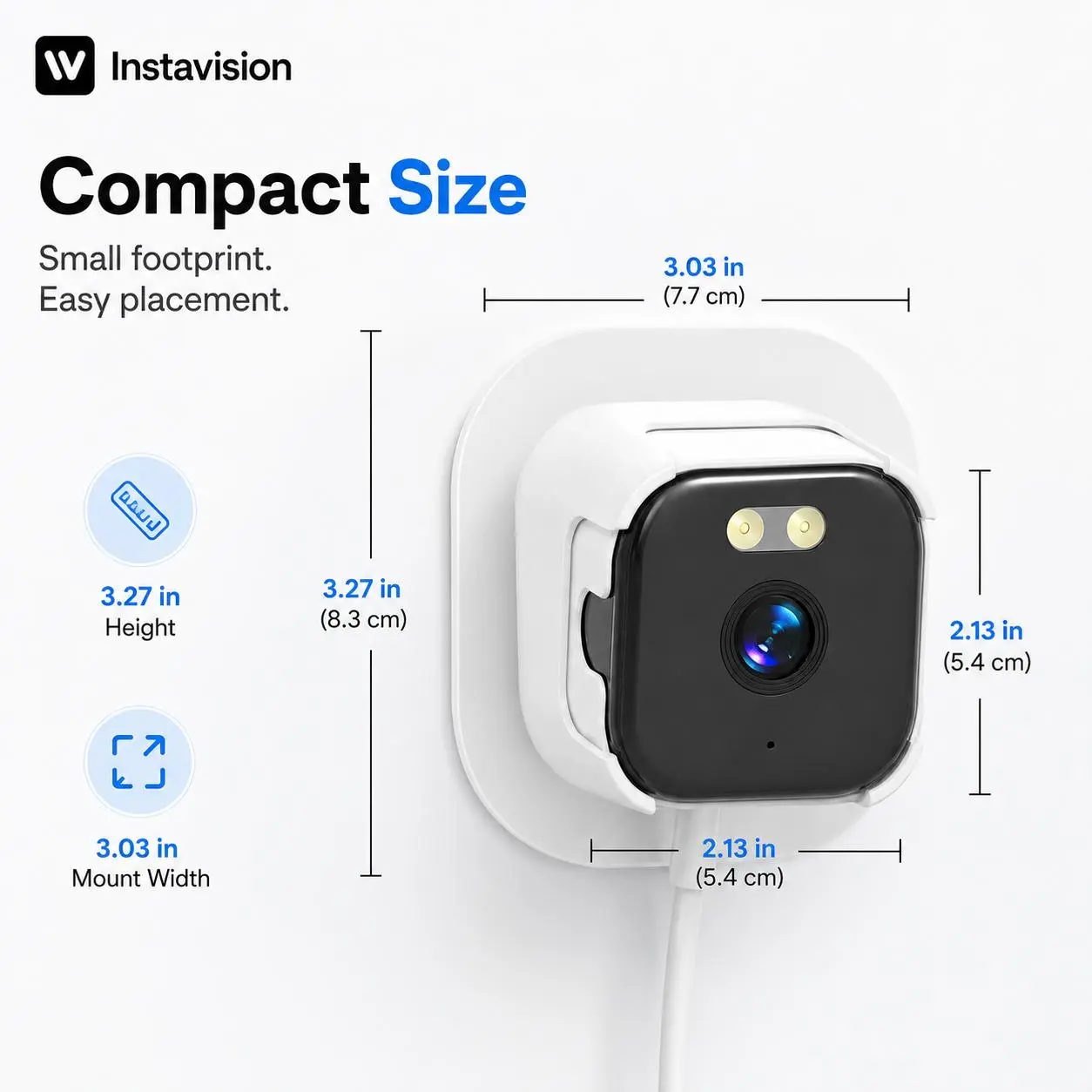 WiFi Window Security Camera - Plug-In Indoor Camera with HD Video, Full Color Night Vision, Motion Detection Alerts, 2-Way Audio, OKAM App Control, 2.4GHz WiFi