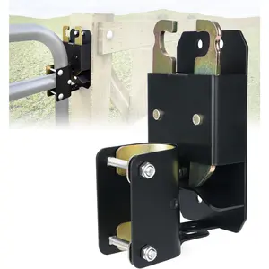 2 Way Heavy-Duty Lockable Black Farm Gate Latch with Self-Locking Nut, Compatible with Pastures, Stables, Ranches, Horse Corrals and Farms