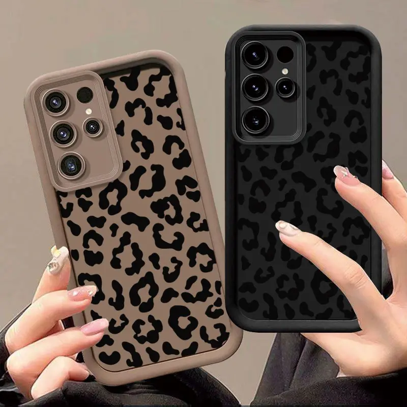 Simple Leopard Pattern Protective Case for Samsung S25 S24 S23 S22 S21 Ultra S23 S21 S20FE S21 S22 S23 S24 S25 Plus/A33 5G A53 5G Transparent Anti-Fall Full Cover Mobile Phone Case