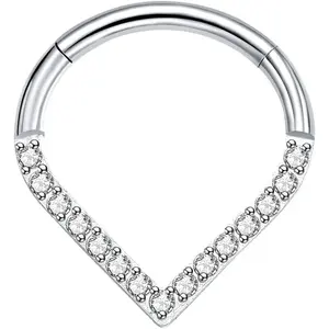 G23 Titanium Teardrop Septum Ring Daith Piercing Earrings  Tragus Helix Nose Rings for Women
