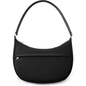 Nylon Crescent Bag Medium Casual  Crossbody Purse with External Pocket for Women Men Travel