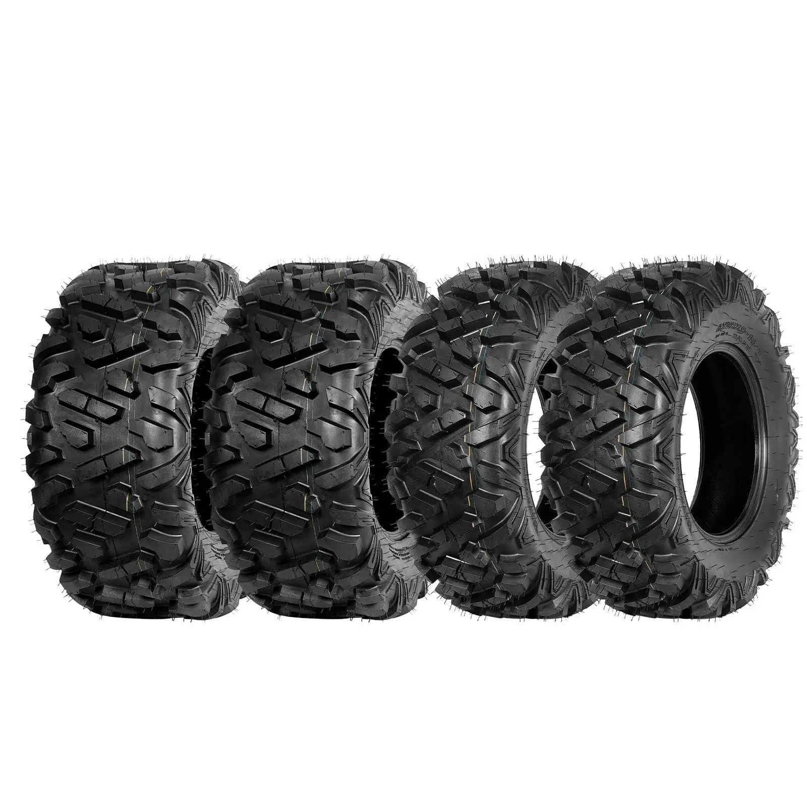 ATV/UTV Tires, Set of 4-29x9-14 Front & 29x11-14 Rear All-Terrain Tires, 6-Ply Tubeless, for Off-Road, Mud, Dirt and Trails