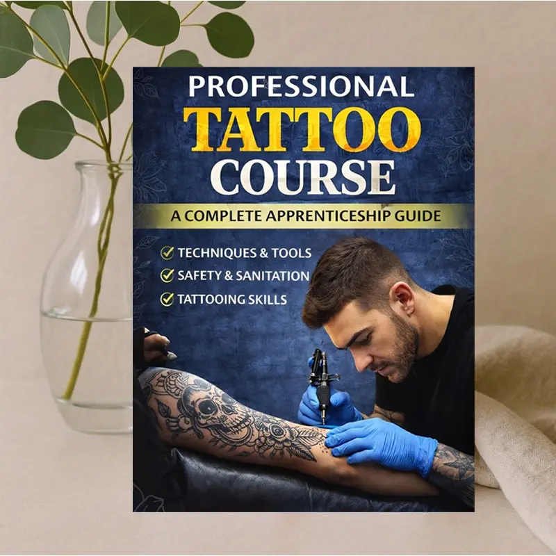 Tattooing Textbook: Start Your Tattoo Career, Ultimate Tattoo Course, Easy-To-Read Guide, Open Your Tattoo Shop, Profitable Business, Gift for Tattoo Apprentices, Techniques, Tools, Safety, Sanitation